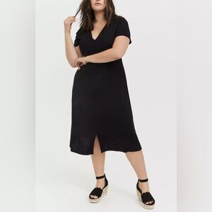 Torrid Challis Black Midi Dress
